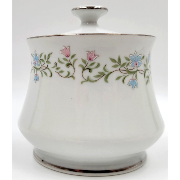 Cotillion Eileen 3693 Sugar Bowl Floral Silver Trim Japan 1960 - 1970's - Picture 6 of 10